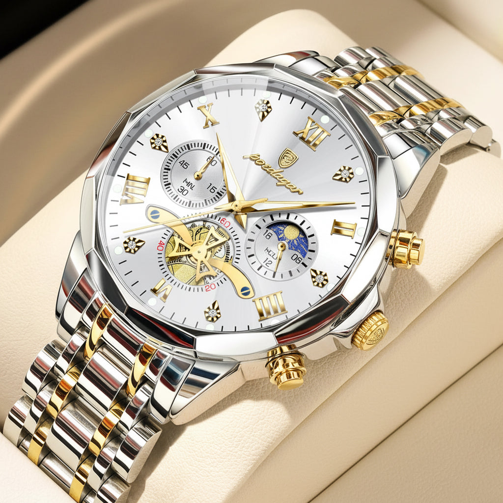 Luxury Men Watch Top Original Waterproof Luminous Chronograph Man Wristwatch Stainless Steel Quartz Men'S Watches Reloj