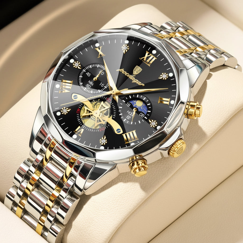Luxury Men Watch Top Original Waterproof Luminous Chronograph Man Wristwatch Stainless Steel Quartz Men'S Watches Reloj