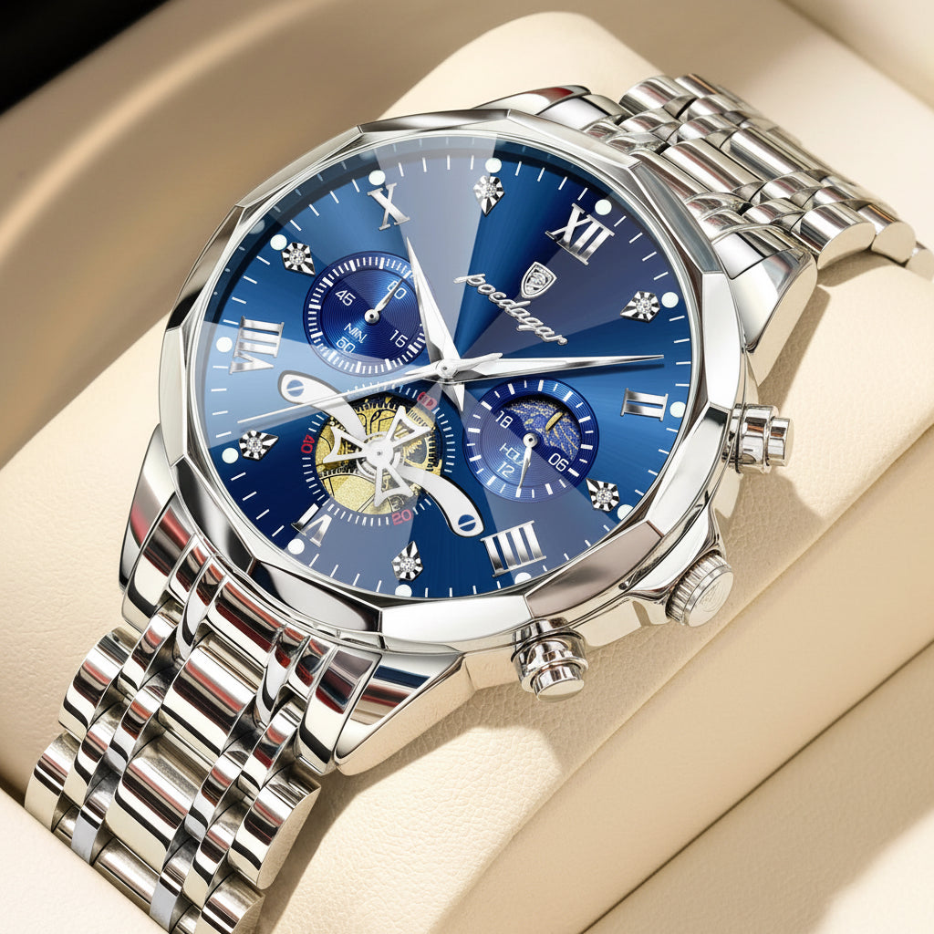 Luxury Men Watch Top Original Waterproof Luminous Chronograph Man Wristwatch Stainless Steel Quartz Men'S Watches Reloj
