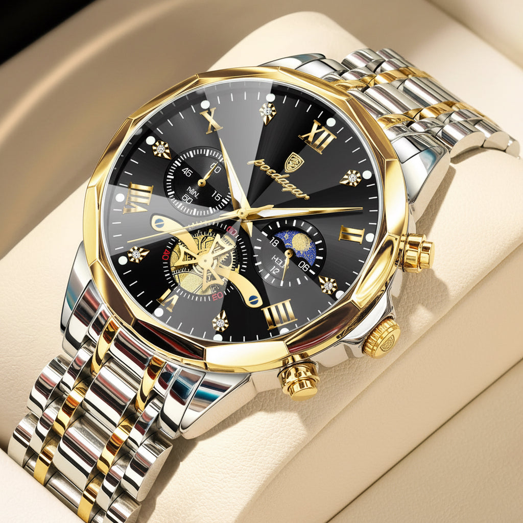 Luxury Men Watch Top Original Waterproof Luminous Chronograph Man Wristwatch Stainless Steel Quartz Men'S Watches Reloj
