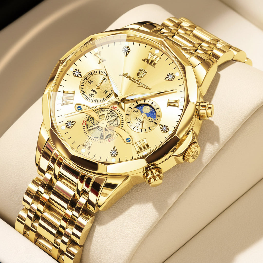 Luxury Men Watch Top Original Waterproof Luminous Chronograph Man Wristwatch Stainless Steel Quartz Men'S Watches Reloj